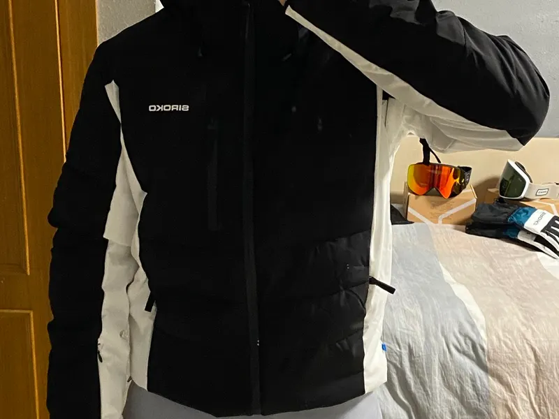 Siroko Chaqueta de plumas negra y blanca